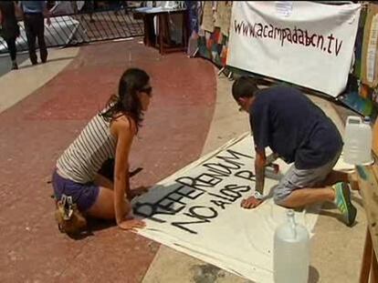 Preparativos para la concentración en Barcelona