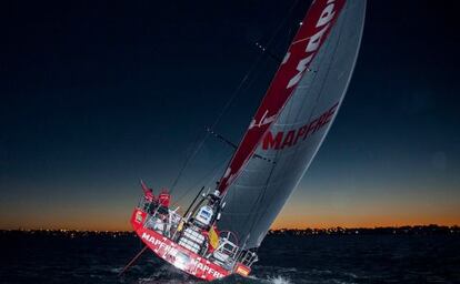 El Mapfre a su llegada a Auckland (Nueva Zelanda).