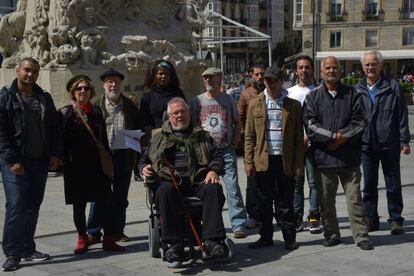 Componentes de la candidatura virtual de Ongi Etorri, en Vitoria.