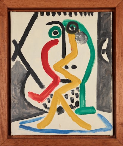 'Tête d’homme [Cabeza de hombre]', Mougins, 5 de diciembre de 1964 (II). Pablo Picasso. Óleo sobre lienzo. 46 x 38 cm. Fundación Almine y Bernard Ruiz-Picasso, Madrid. Sucesión Pablo Picasso, VEGAP, Madrid, 2023.

