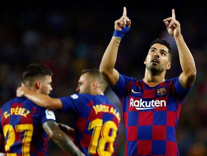 Luis Suárez le dedica el gol a la hija de Luis Enrique.