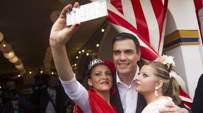 El l&iacute;der del PSOE, Pedro S&aacute;nchez, este mi&eacute;rcoles en la Feria de Sevilla.