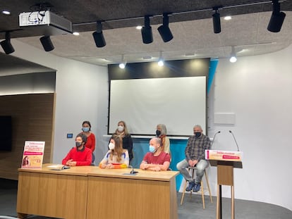 Rueda de prensa celebrada en la sede de ELA.