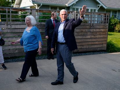 El exvicepresidente Mike Pence en Des Moines, Iowa, la semana pasada.