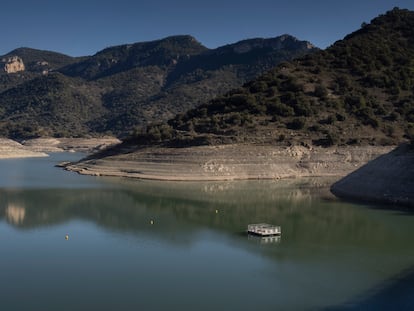 Estado del embalse de Siurana, en Tarragona, que actualmente se encuentra al 30 por ciento de su capacidad.