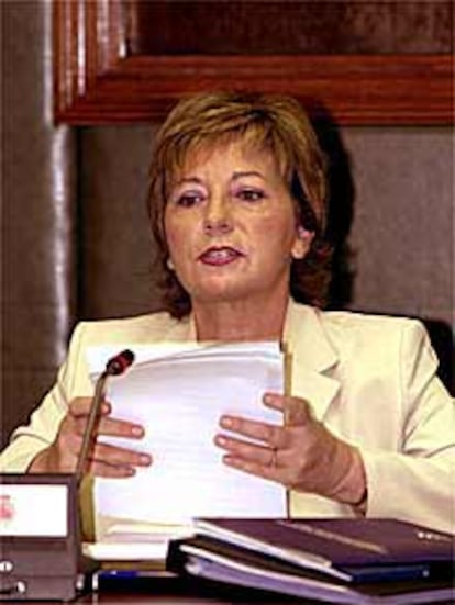 Celia Villalobos, en una comparecencia ante el Senado.