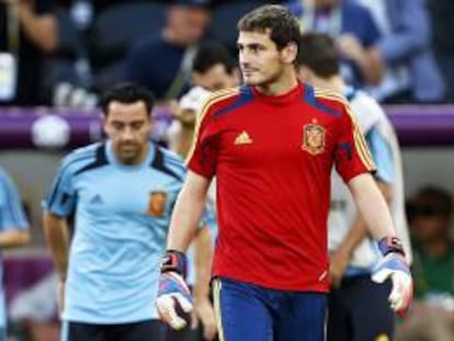 Fotografía tomada el pasado 22 de junio en la que se registró al portero de la selección española de fútbol Iker Casillas, quien sería titular ante el equipo de Puerto Rico. EFE/Archivo