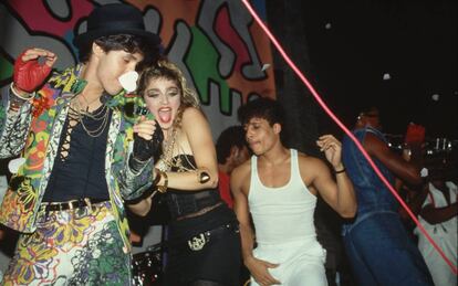 La cantante Madonna, en una fiesta en el Palladium, en Nueva York.