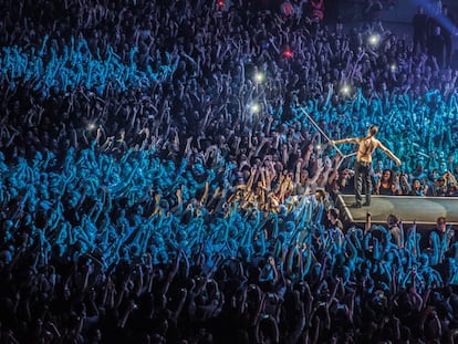 Depeche Mode, en un concierto en el Palau Sant Jordi de Barcelona, en 2014.