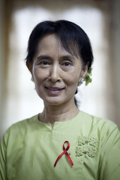 Aung San Suu Kyi, en la sede de su partido en Yangon el pasado 18 de noviembre.