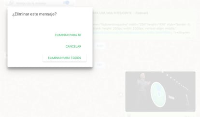 Eliminar para todos de WhatsApp.