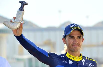 Contador, el pasado 16 de febrero, en el Tour de Omán.