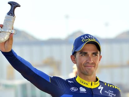 Contador, el pasado 16 de febrero, en el Tour de Omán.