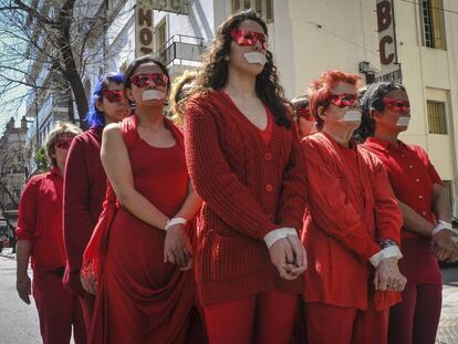 Protesta contra las redes de trata en Buenos Aires, en 2015.