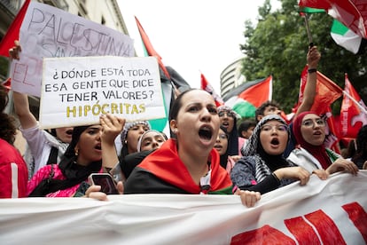 Manifestaciones estudiantes por Gaza