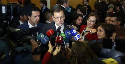 Rajoy, en la inauguración del octavo foro Exeltur, en Madrid.