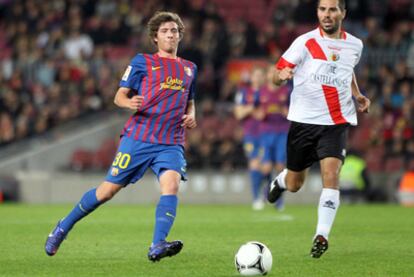 Un momento del Barcelona-Hospitalet, el último partido jugado en el Camp Nou.
