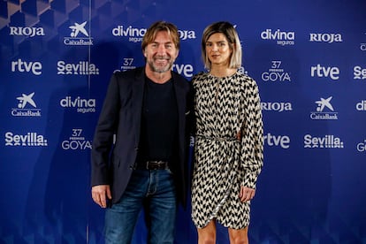 Los actores Clara Lago y Antonio de la Torre, en enero, en la sede de la Academia de Cine en Madrid, antes de la rueda de prensa de presentación de la ceremonia. 