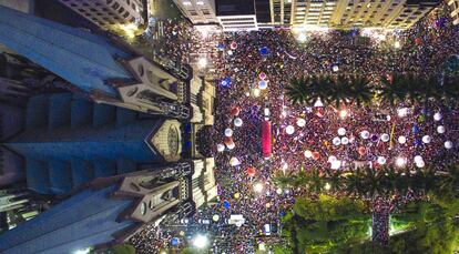 Manifestación a favor del Gobierno este jueves en São Paulo.