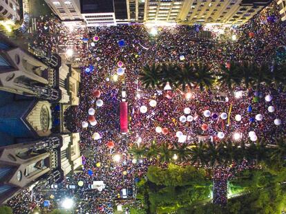 Manifestación a favor del Gobierno este jueves en São Paulo.