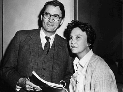 Gregory Peck y Harper Lee en el rodaje de &#039;Matar a un ruise&ntilde;or&#039;.