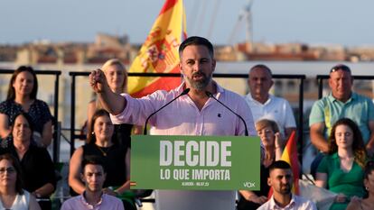 El candidato a la presidencia del Gobierno por Vox, Santiago Abascal.