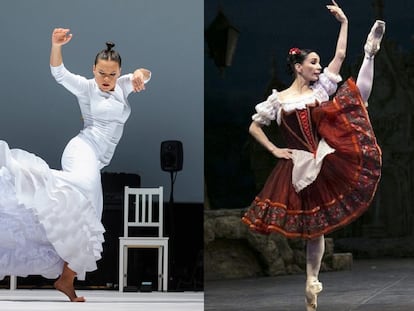 Rocío Molina (izquierda), en 'Caída del cielo'. Tamara Rojo, en 'Coppélia'.