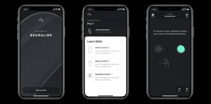Aplicación móvil de Neuralink para experimentación.