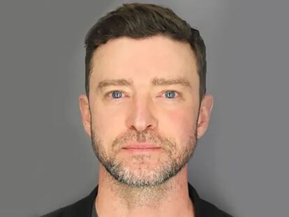 SAH HARBOR, NY - JUNE 18: (EDITOR’S NOTE: This Handout image was provided by a third-party organization and may not adhere to Getty Images’ editorial policy.) In this handout image provided by the Sag Harbor Police Department, Musician Justin Timberlake is seen in a booking photo on June 18, 2024 in Sag Harbor, New York. Timberlake was charged with driving while intoxicated. (Photo by Sag Harbor Police Department via Getty Images)