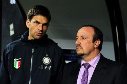 Pellegrino y Benítez, en un partido con el Inter en 2010. 