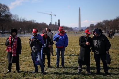 Seguidores de Donald Trump, el día de su investidura, en Washington, el 20 de enero.