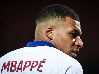 Mbappé, durante el último partido del PSG, el pasado fin de semana en Brest.