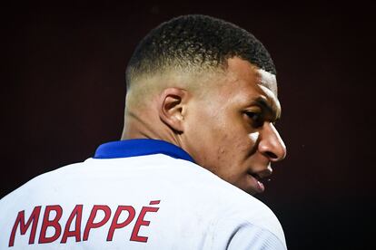 Mbappé, durante el último partido del PSG, el pasado fin de semana en Brest.