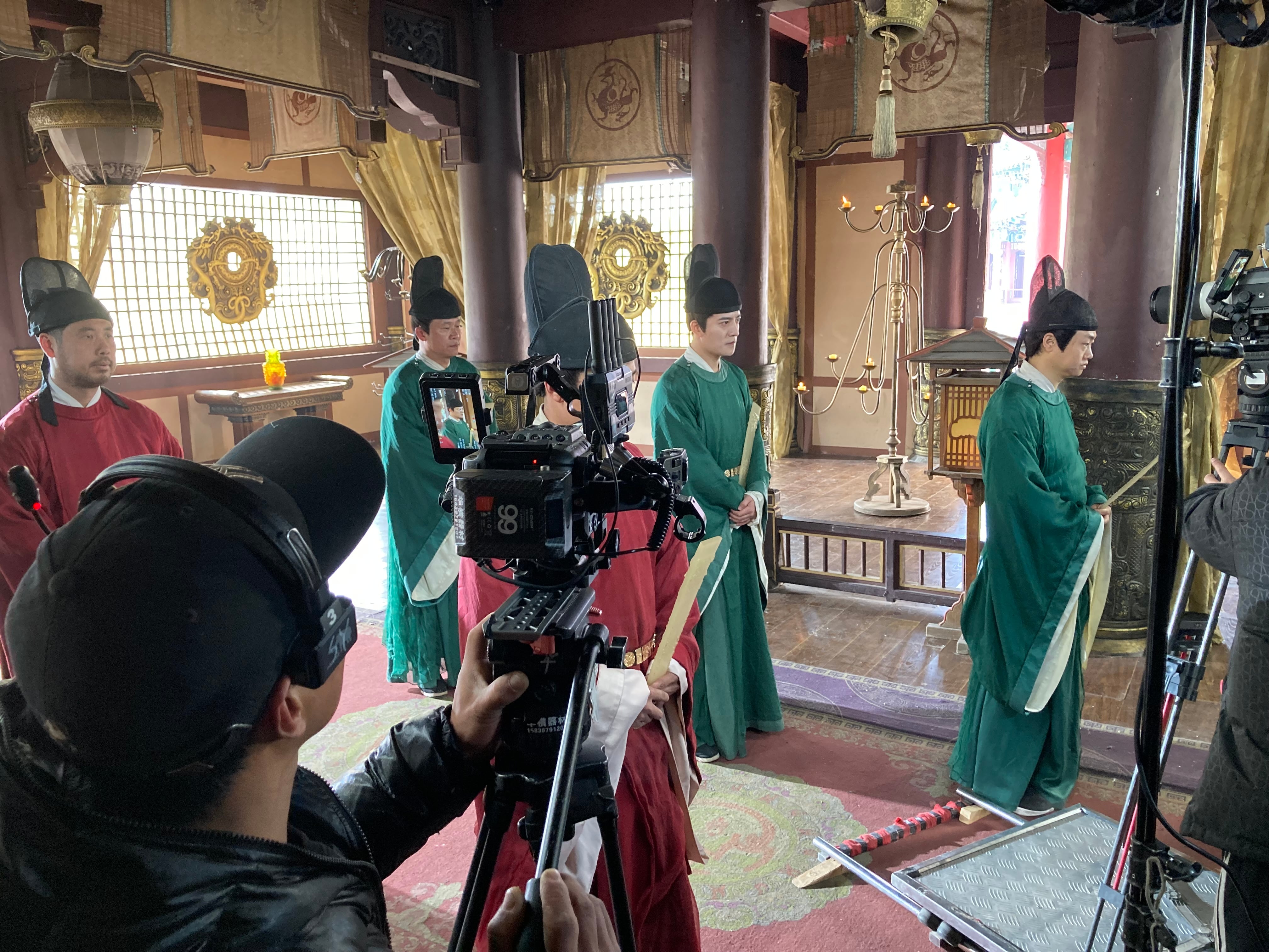 Rodaje de una escena de una microserie de época en Hengdian el miércoles 15 de enero.