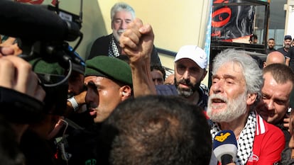 El militante propalestino, este viernes tras su llegada a Beirut, tras más de 40 años encarcelado en Francia.