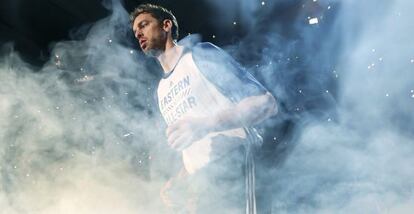 Pau Gasol, durante la presentaci&oacute;n de los equipos All Star.