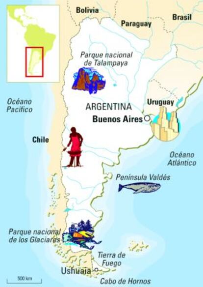 Mapa de Argentina.