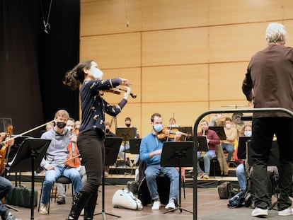 Ensayo de la Orquesta Sinfónica de Galicia para el concierto de este viernes, en una imagen cedida.