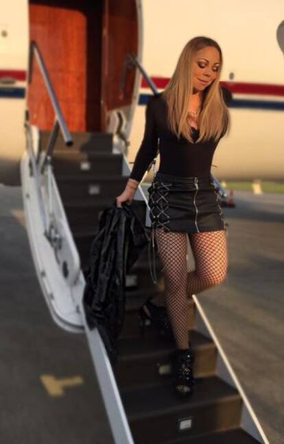 Mariah Carey a su llegada a Londres.