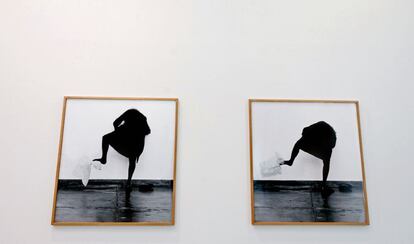 Dos imágenes tomadas por el fotógrafo João Henriques del último trabajo de Helena Almeida, dentro de la serie 'Diseño'.