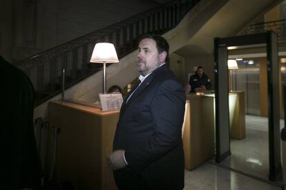 Junqueras després de la reunió.