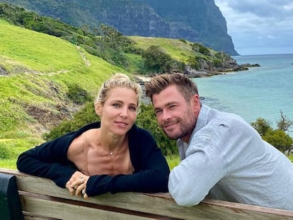 Chris Hemsworth y Elsa Pataky en Australia en octubre 2020.