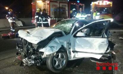 Uno de los vehículos implicados en el accidente.