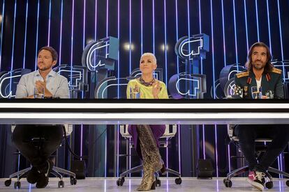 Manuel Martos, Ana Torroja y Joe Pérez-Orive, los tres miembros del jurado de ‘OT 2018’.