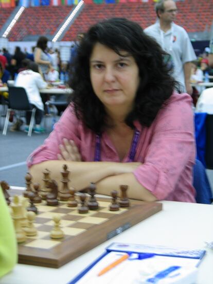 Mónica Calzetta, durante su partida de la 1ª ronda