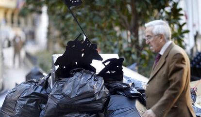 Basura en las calles de Madrid.