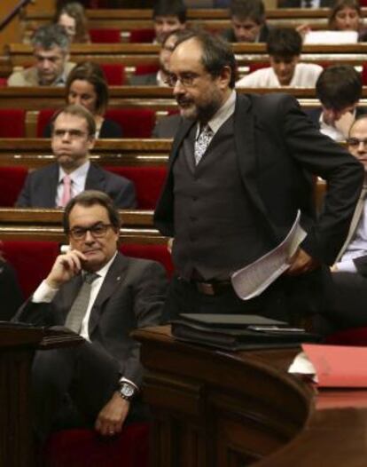 Artur Mas i Antonio Baños, al Parlament.