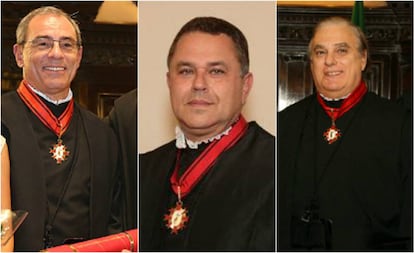 Os desembargadores Milton Carvalho, Luiz Fernando Salles Rossi e Mauro Conti Machado.