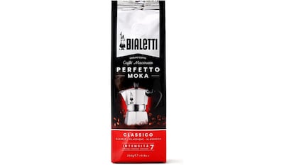 Paquete de 250 gramos de café molido Perfetto Moka, de Bialetti.