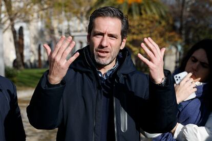 El portavoz del Partido Popular, Borja Sémper, se dirige a los medios de comunicación, este jueves, en Madrid.